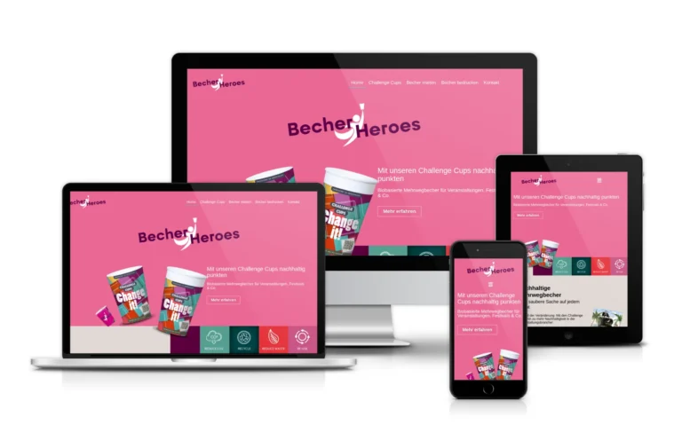 Mockup Multiscreen von Becher Heroes